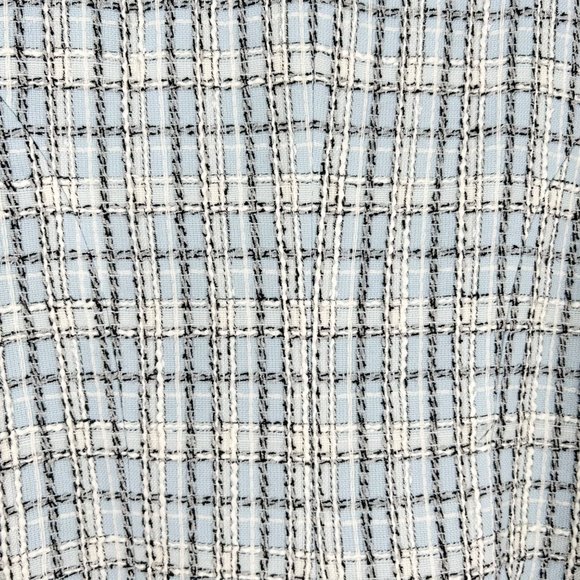 NWT L’Agence Kenzie Double Breasted Plaid Blazer in Light Blue Tweed - Picture 5 of 11